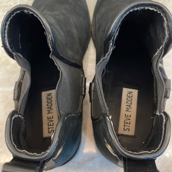 Steve Madden Graahan Suede Black Ankle Booties Size 6.5 - Picture 9 of 12